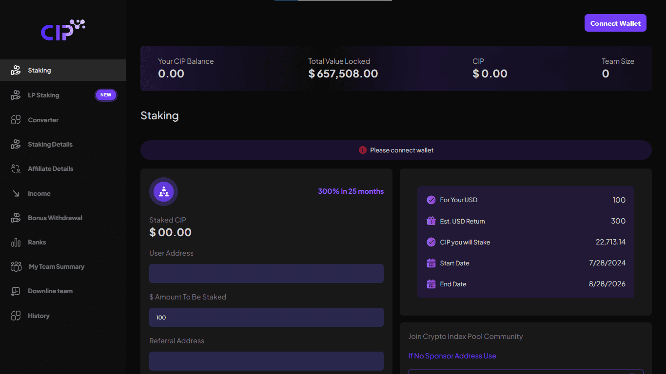 Crypto Index Pool Dashboard
